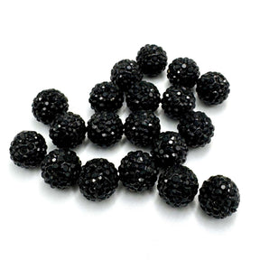 Harzperlen, Schwarz, oben gebohrt/angebohrt, 10mm, 4 Stk. - Uniq Perler - 114879