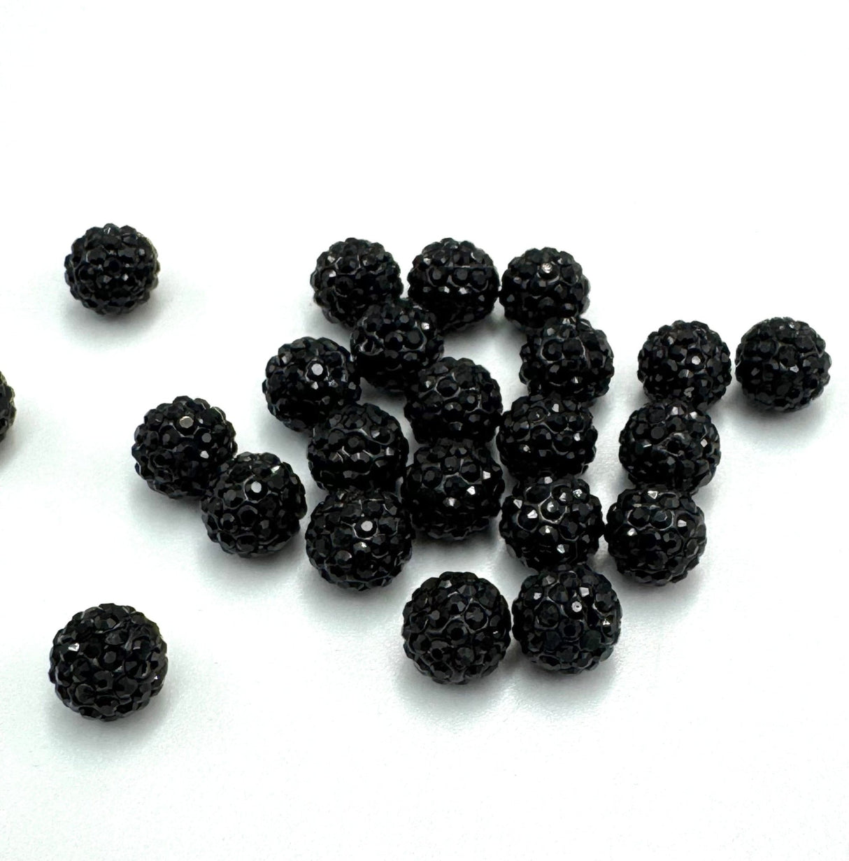 Resin Perler, Sort, Topboret/Anboret, 8mm, 4 stk. - Uniq Perler - 114880