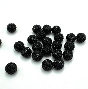 Harzperlen, Schwarz, oben gebohrt/angebohrt, 8mm, 4 Stk. - Uniq Perler - 114880