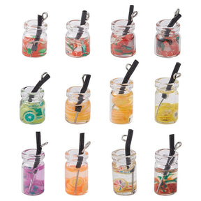 Resin Pendant – Mix Colors (18 - 25x10mm) 12 Pieces - Uniq Perler - 115199