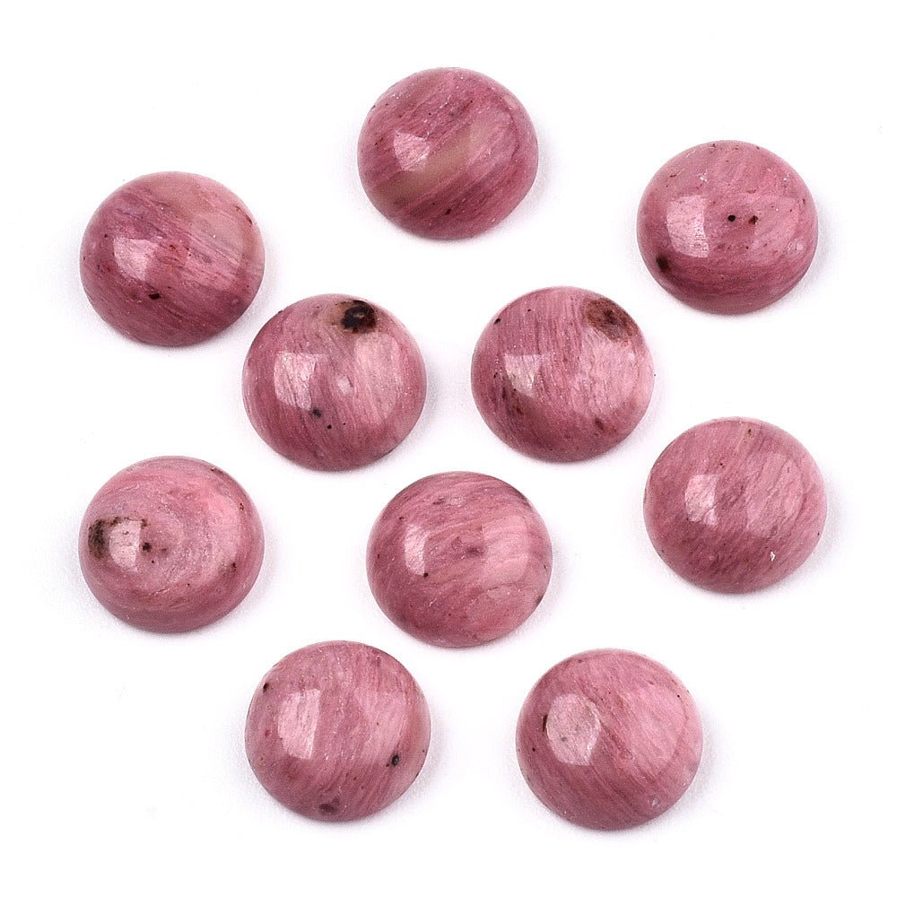 Rhodochrosite Cabochon – Half-round (8x3~4mm), 5 pcs. - Uniq Perler - 