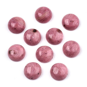 Rhodokrositt Cabochoner – Halvrunde (8mm) 6 stk - Uniq Perler - 