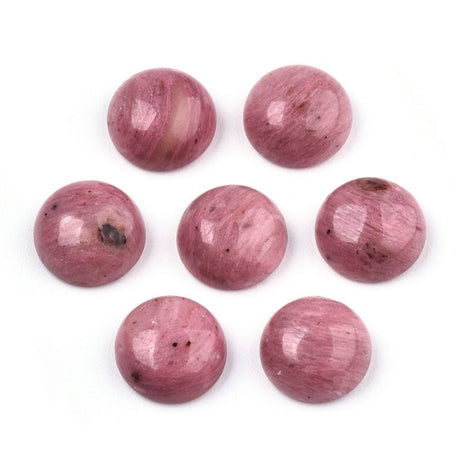 Rhodokrosit Cabochoner – Halvrunde (8mm) 6 stk - Uniq Perler - 