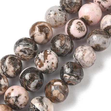 Rhodonit – Rosa/Brun, Runde (12mm) - Uniq Perler - 76931238567802898005599284