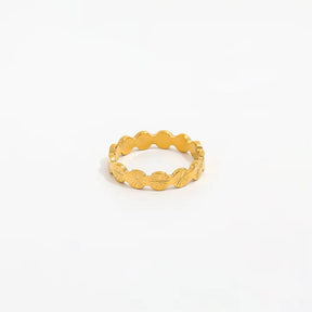 Ring, Gold-plated Steel with beautiful pattern, Multiple sizes - Uniq Perler - 115573