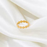 Ring, Forgyldt Stål med smukt mønster, Flere størrelser - Uniq Perler - 115573