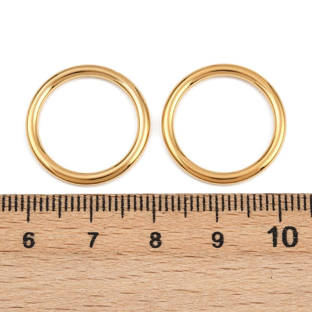 Ring i Forgyldt Rustfrit Stål - Langtidsholdbar (20mm, 2 stk) - Uniq Perler - 116190