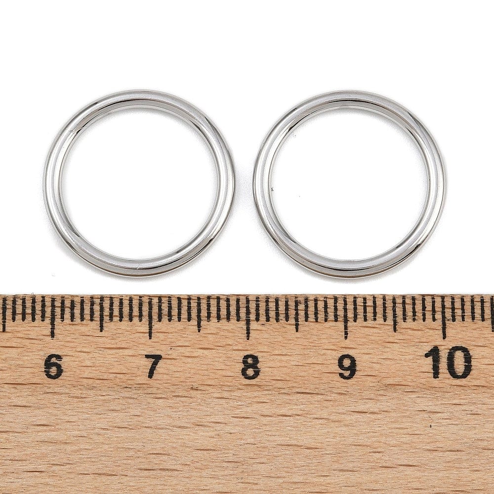 Ring i Rustfrit Stål - Langtidsholdbar– Sølvfarve (20mm, 2 stk) - Uniq Perler - 116189