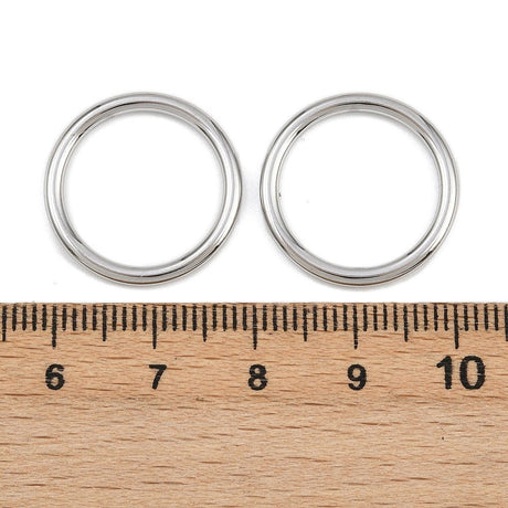 Ring i Rustfrit Stål - Langtidsholdbar– Sølvfarve (20mm, 2 stk) - Uniq Perler - 116189