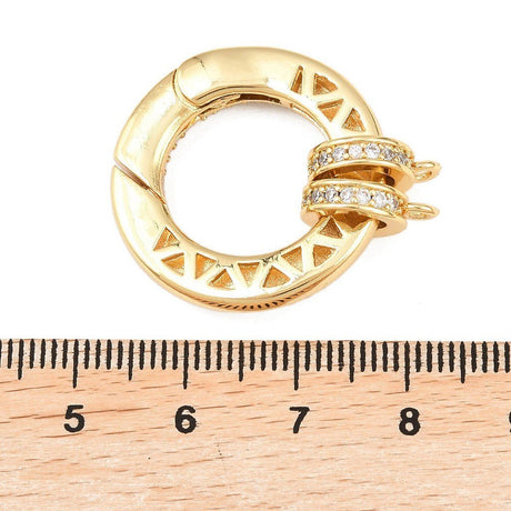 Ring Bail Med Kubiske Zirkonia – Langvarig 18K Forgylt Messing (30,5mm)