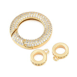 Ring med Bail Med Kubiske Zirkonia – Langtidsholdbar 18K Forgyldt Messing (30,5mm) - Uniq Perler - 119332