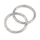 Ring med struktur - Rustfrit Stål - Langtidsholdbar– Sølvfarve (22mm, 2 stk) - Uniq Perler - 116185