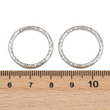 Ring med struktur - Rustfrit Stål - Langtidsholdbar– Sølvfarve (22mm, 2 stk) - Uniq Perler - 116185