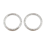 Ring med struktur - Rustfrit Stål - Langtidsholdbar– Sølvfarve (22mm, 2 stk) - Uniq Perler - 116185