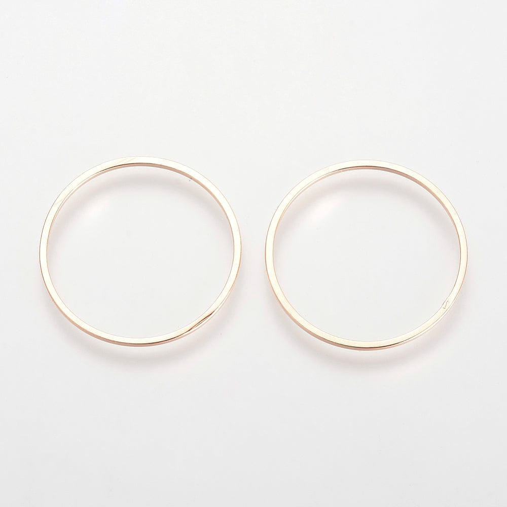 Ring Mellemled/Vedhæng, 18K forgyldt (25x1mm, 6 stk) - Uniq Perler - 115552