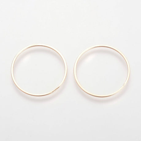 Ring Mellemled/Vedhæng, 18K forgyldt (25x1mm, 6 stk) - Uniq Perler - 115552