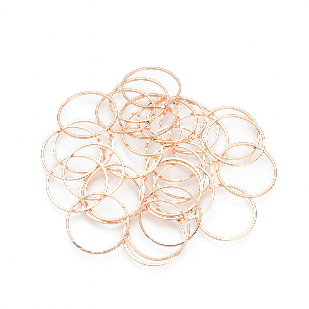 Ring Mellemled/Vedhæng, 18K forgyldt (25x1mm, 6 stk) - Uniq Perler - 115552