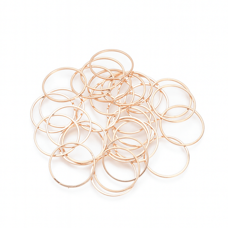 Ring Mellemled/Vedhæng, 18K forgyldt (25x1mm, 6 stk) - Uniq Perler - 115552