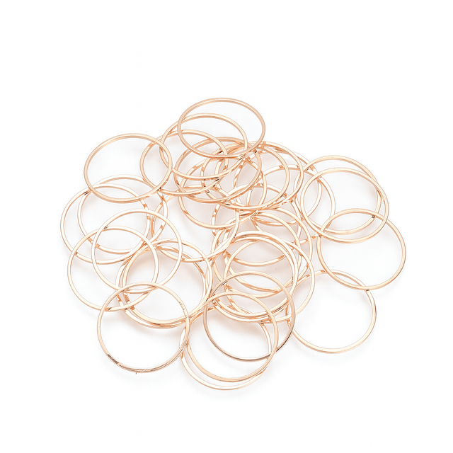 Ring Mellemled/Vedhæng, 18K forgyldt (25x1mm, 6 stk) - Uniq Perler - 115552