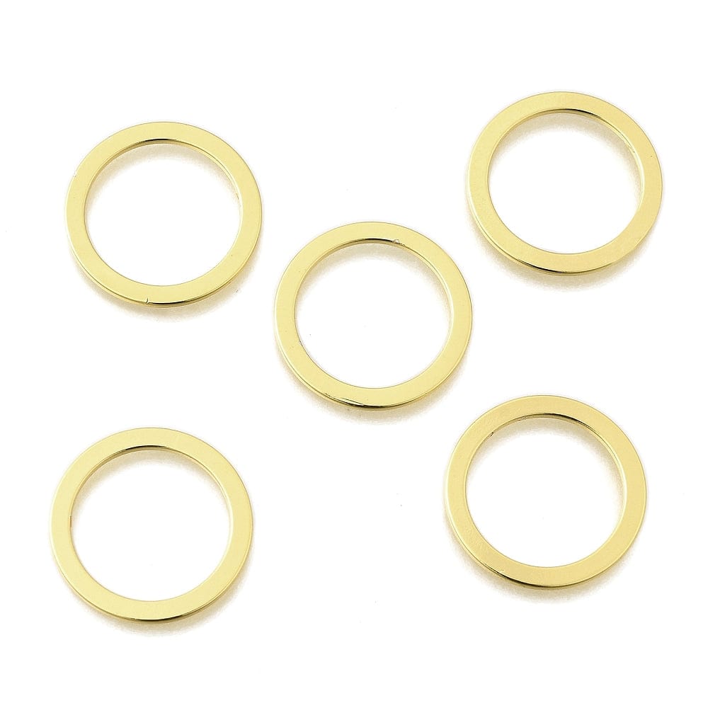 Ring Mellemled/Vedhæng - 18K Langtidsholdbar Forgyldt (20mm, 6 stk) - Uniq Perler - 115506