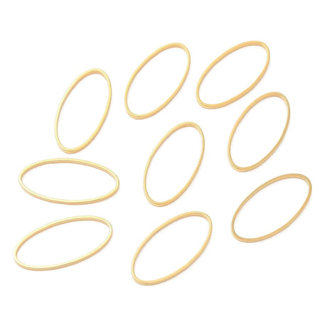 Ring Mellemled/Vedhæng - 24K Langtidsholdbar Forgyldt (10x20mm) 6 stk - Uniq Perler - 115462