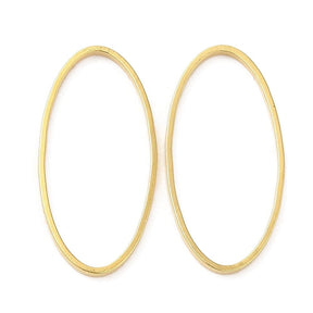 Ring Connector/Pendant - 24K Long-Lasting Gold Plated (10x20mm) 6 pcs - Uniq Perler - 115462