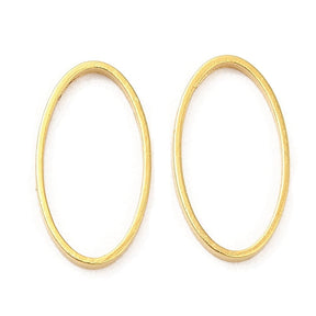Ring Connector/Pendant - 24K Long-Lasting Gold Plated (7x13mm) 6 pcs - Uniq Perler - 115463