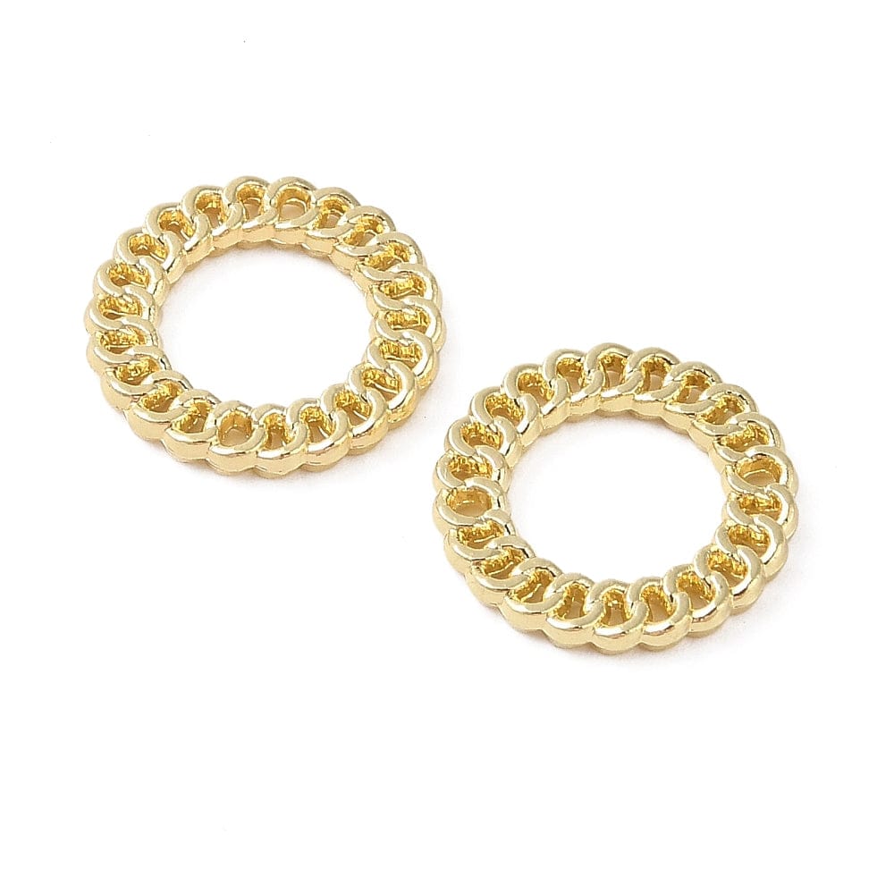 Ring Mellemled/Vedhæng, Forgyldt, 20mm, 6 stk. - Uniq Perler - 114813