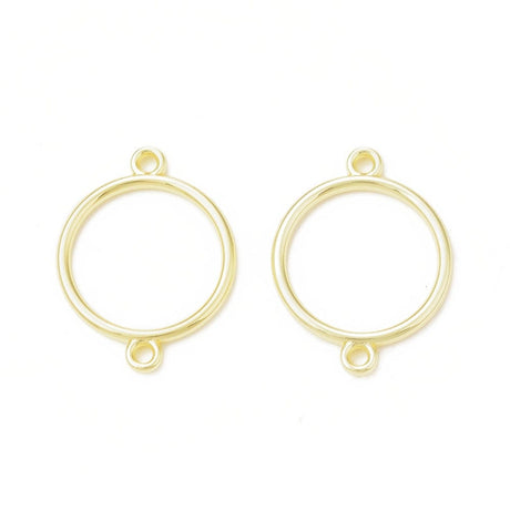 Ring Mellemled/Vedhæng - Forgyldt (20mm) 6 stk - Uniq Perler - 116097