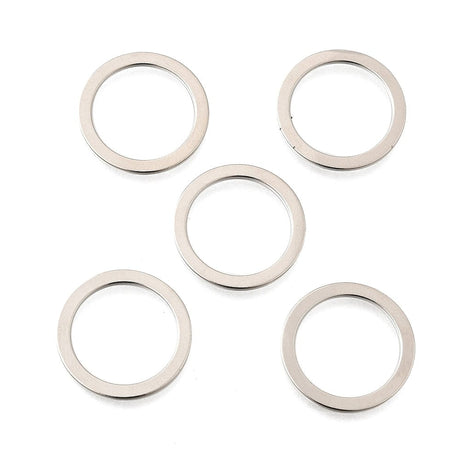 Ring Mellemled/Vedhæng - Langtidsholdbar Platin Belagt (20mm, 6 stk) - Uniq Perler - 115505