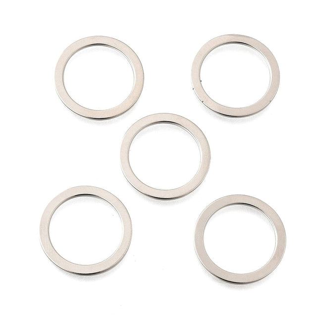 Ring Mellemled/Vedhæng - Langtidsholdbar Platin Belagt (20mm, 6 stk) - Uniq Perler - 115505