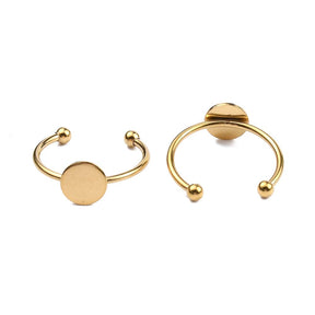 Ring For Gluing Cabochon – Gold-plated Steel (4 Pcs) - Uniq Perler - 114198