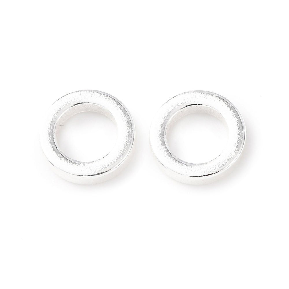 Ringe – Lukket, Langtidsholdbar forsølvet/925 sterling sølv(9x2mm) 6 stk. - Uniq Perler - 122143