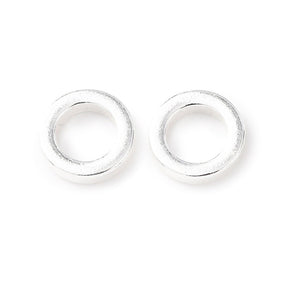 Ringe – Lukket, Langtidsholdbar forsølvet/925 sterling sølv(9x2mm) 6 stk. - Uniq Perler - 122143