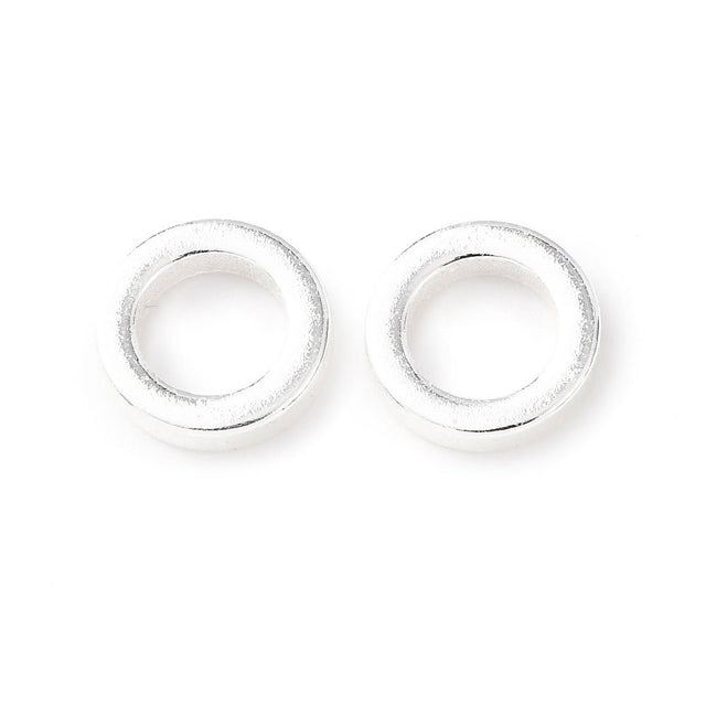 Ringe – Lukket, Langtidsholdbar forsølvet/925 sterling sølv(9x2mm) 6 stk. - Uniq Perler - 122143