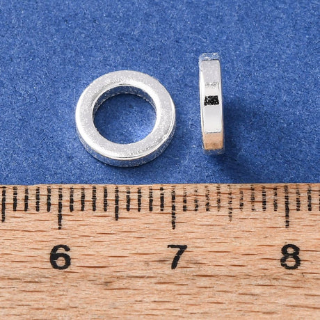 Ringe – Lukket, Langtidsholdbar forsølvet/925 sterling sølv(9x2mm) 6 stk. - Uniq Perler - 122143