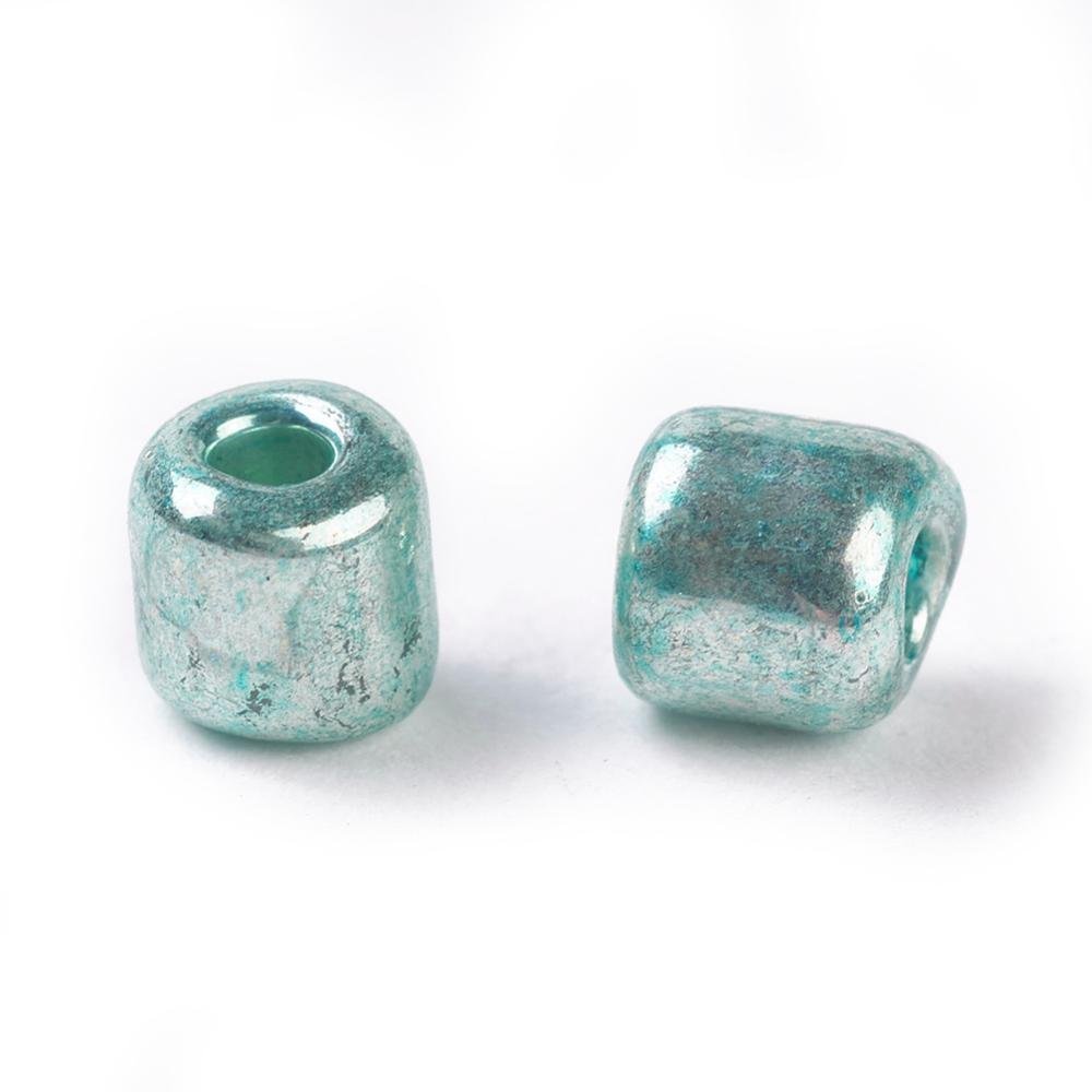 Rocailles Glasperler 12/0 – Metallic Rund, Cyan (2mm) 20 gram - Uniq Perler - 