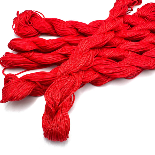 Rød nylon tråd, 1mm (ca 18 meter.) - Uniq Perler - 115301