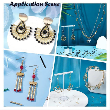 Rørperler – 18K Forgylt Glass, Metallic Finish (17,5~20x1,5~2,5mm)