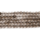 Røgkvarts Perler, Facetteret, 2 - 2,6mm - Uniq Perler - 111635