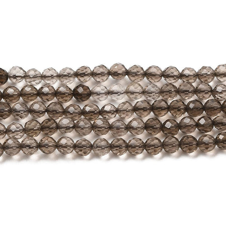 Røgkvarts Perler, Facetteret, 2 - 2,6mm - Uniq Perler - 111635