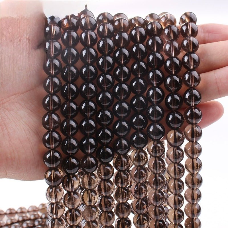 Røgkvarts Perler – Rund (10mm) - Uniq Perler - 117896