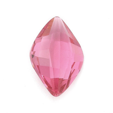 Rombe Rhinsten Cabochons – Pink, Facetteret (14x9x4,5mm) 4 stk. - Uniq Perler - 117521