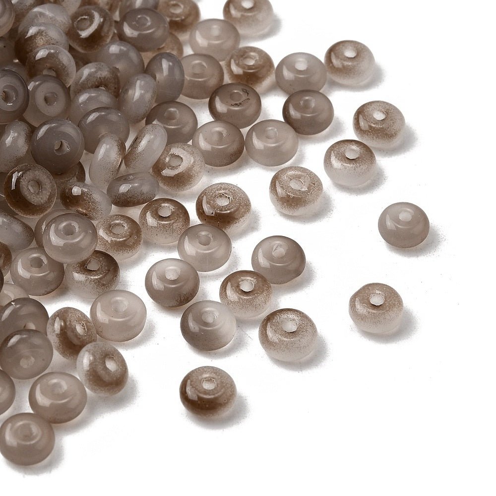 Rondel glasperler - Brune nuancer (6x3,5mm) Ca. 100 stk - Uniq Perler - 