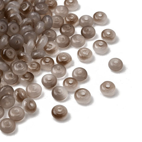 Rondel glasperler - Brune nuancer (6x3,5mm) Ca. 100 stk - Uniq Perler - 