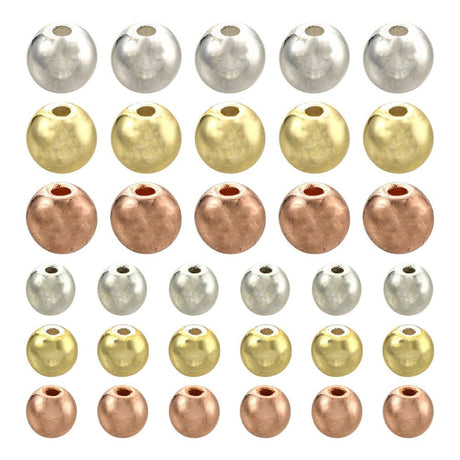 Rondel Med Assorteret Hæmatit Perler – 6 Størrelser & 3 Farver - Uniq Perler - 113058