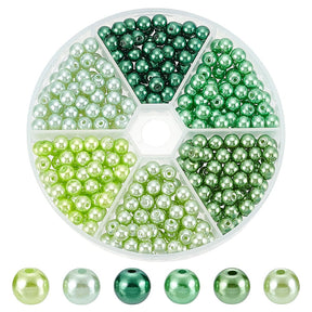 Rondell med glassperler – Grønn (6 - 7mm) - Uniq Perler - 116114