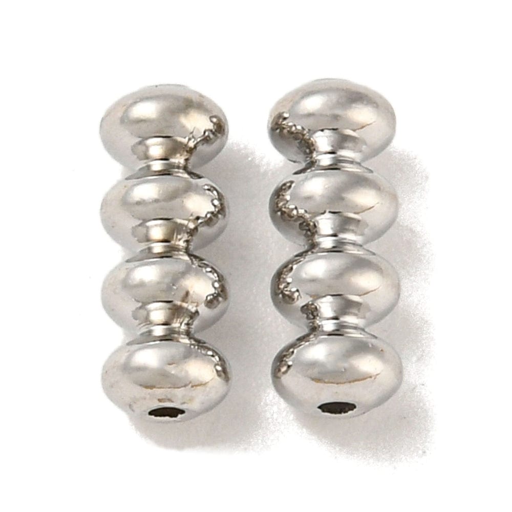 Rondel Perler, Platin, 8mm, 5 stk. - Uniq Perler - 112783