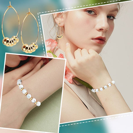 Rondel Perler – Rustfrit Stål, 18K Forgyldt (5,5mm) 100 Stk - Uniq Perler - 112277