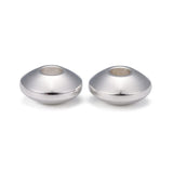 Rondel Stål Perler, Forsølvet, 6x3mm,(10 Stk.) - Uniq Perler - 112280